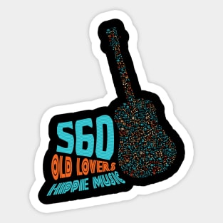 Old Lover's Hippie Music- Guitare Sticker